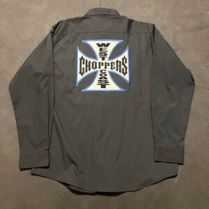 West‎ Coast Choppers Jesse James Work Shirt Mens Large Grey Long Sleeve NWT L
